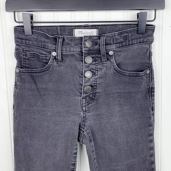 Madewell 9" High-Rise Skinny Jeans in Berkeley Black Button Fly H3026 Size 25 - Picture 4 of 12